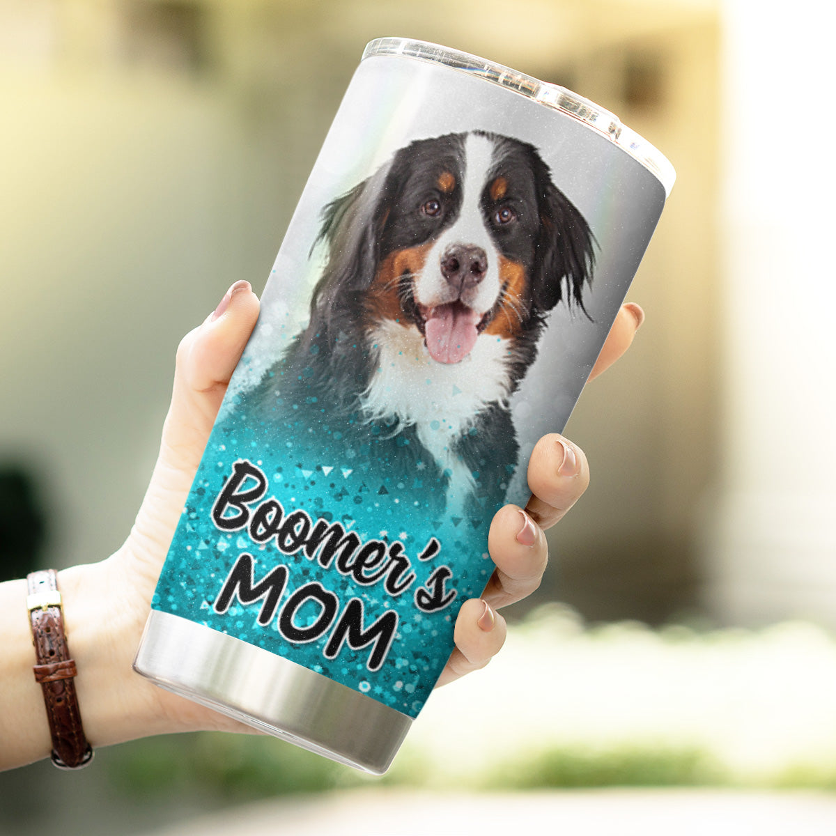 Gobelet personnalisé à motif pailleté pour animaux de compagnie, 20oz (couleur bleue)