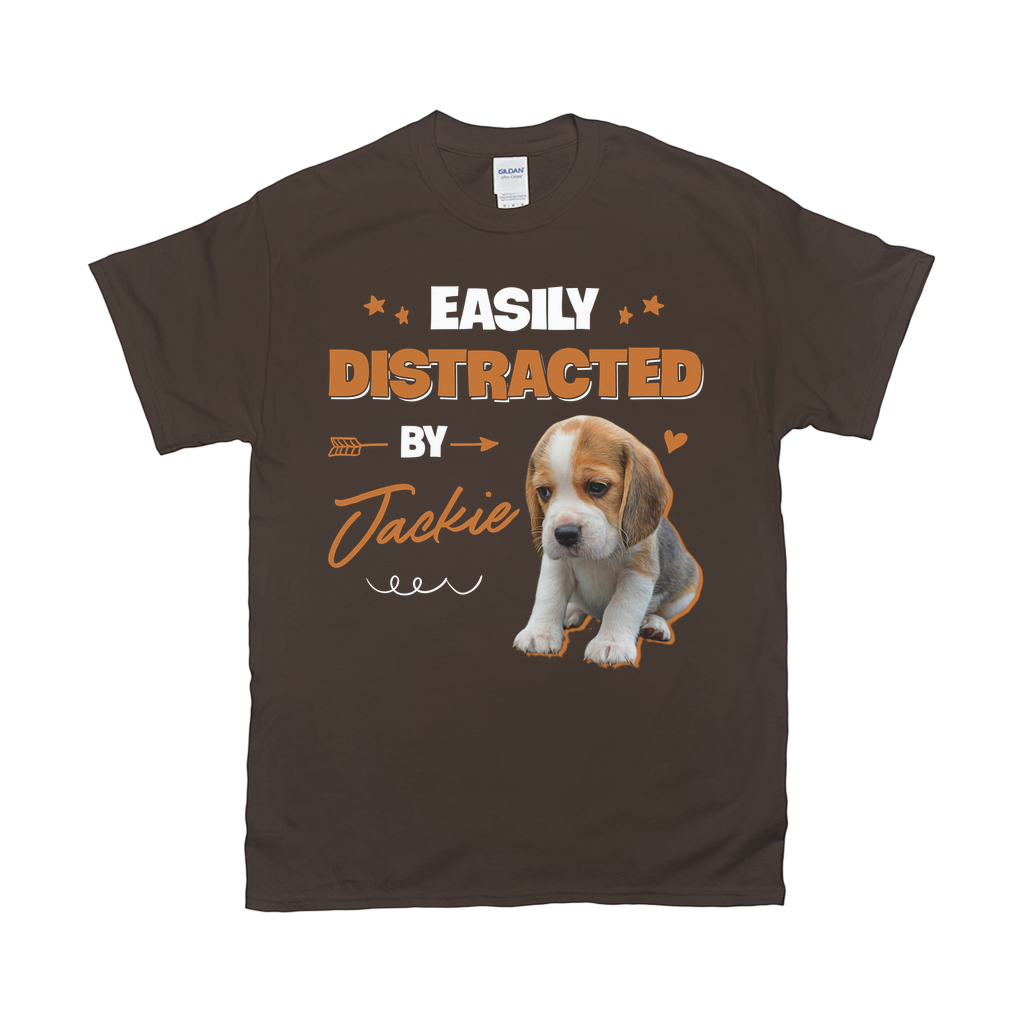 Easily Distracted By My Pet Custom Pet Unisex T-shirt - Noble Pawtrait