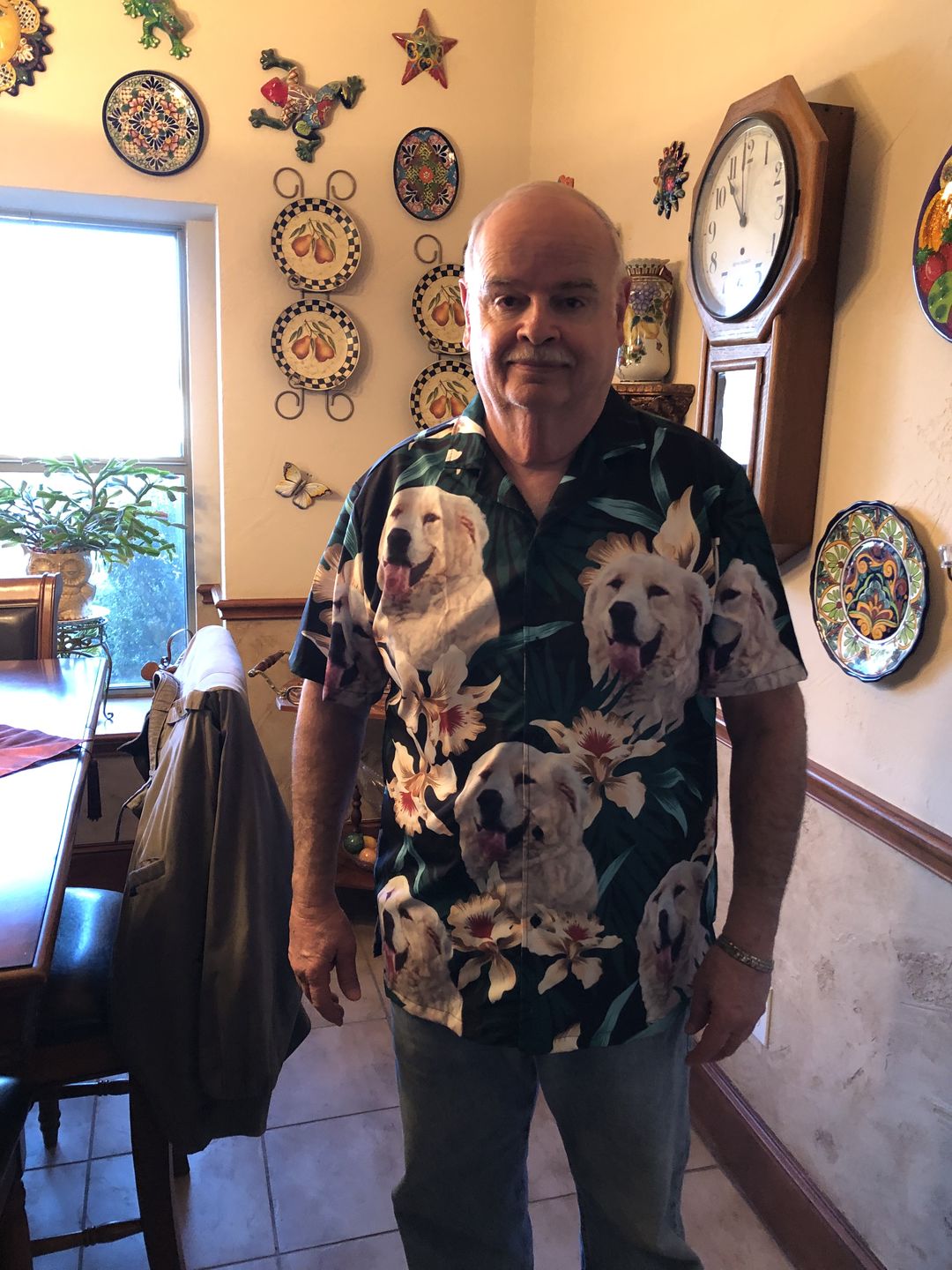 Custom Hawaiian Shirt For Dog Lovers | Personalized Puppy Lovers Gift | Leaves & Flowers Pattern Dark Green Color Aloha Shirt