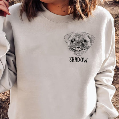 2D Sketching Artwork Custom Pet Crewneck Sweatshirt