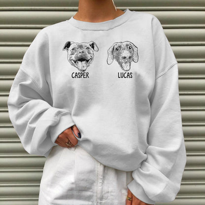 2D Sketching Artwork Custom Pet Crewneck Sweatshirt
