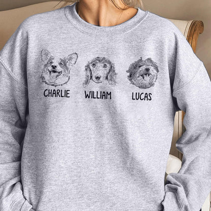 2D Sketching Artwork Custom Pet Crewneck Sweatshirt