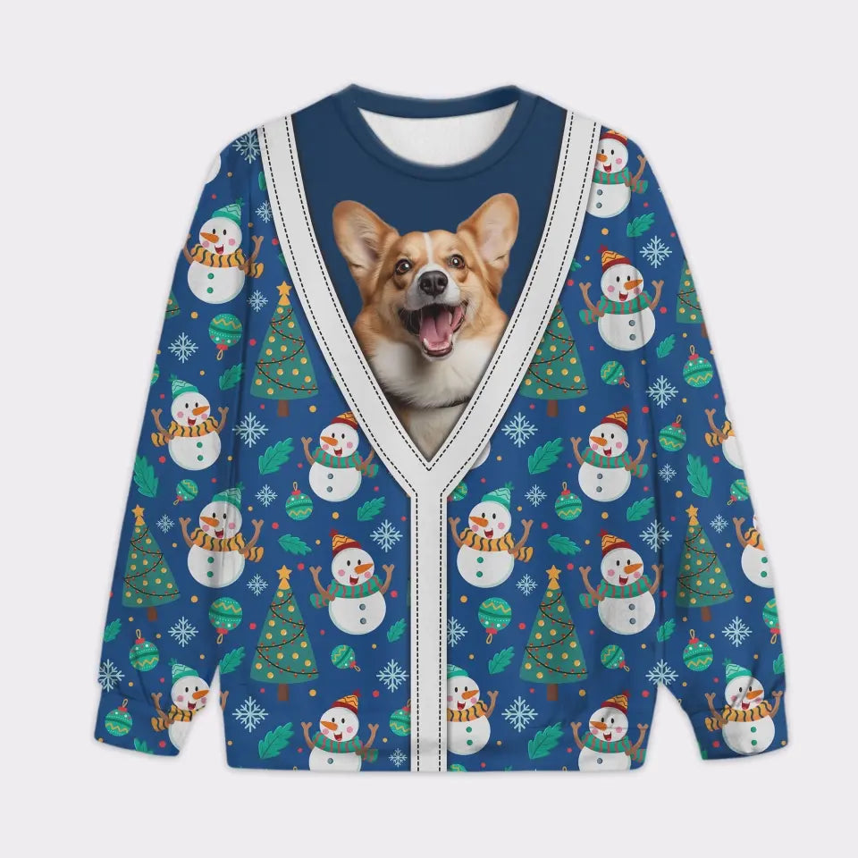 Custom Your Own Christmas Peeking Sweater With Your Pet Face