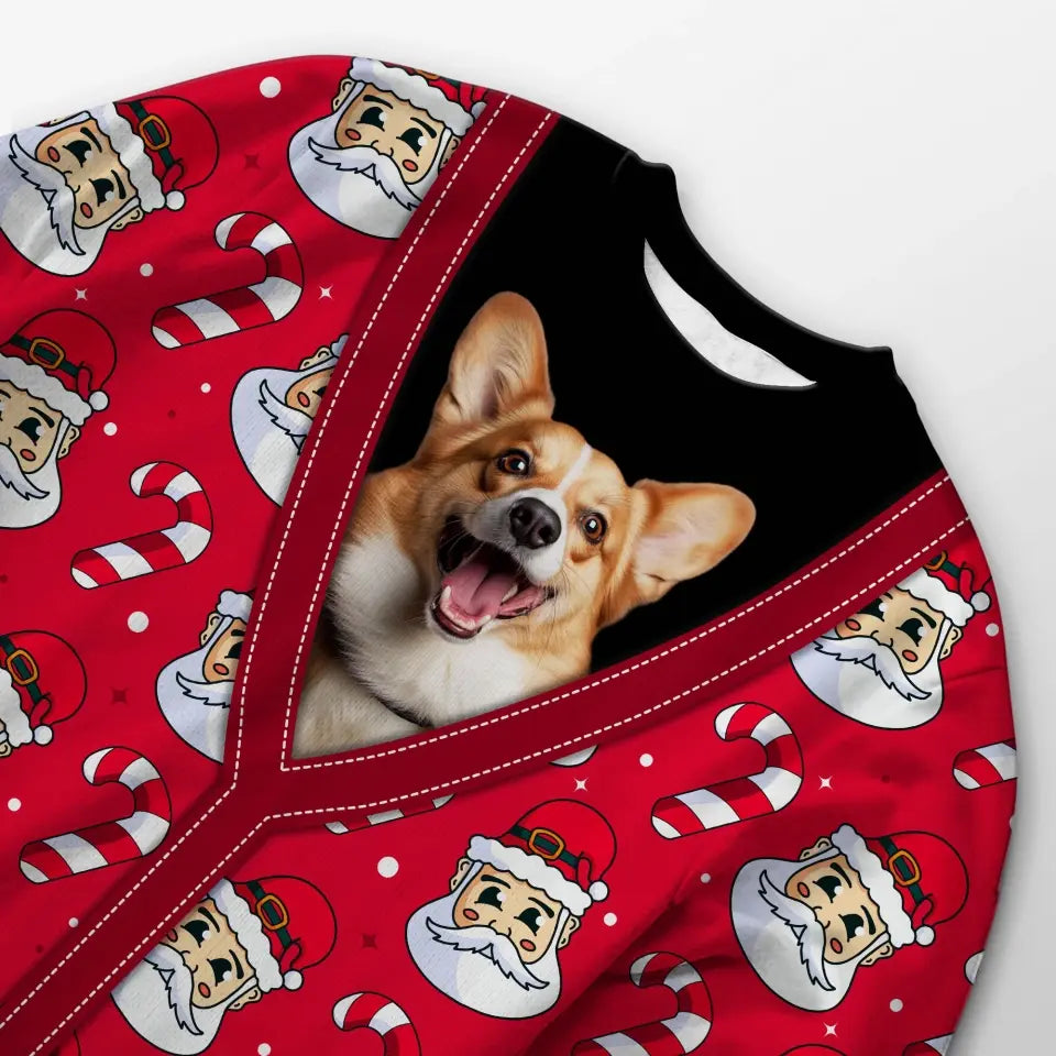 Custom Your Own Christmas Peeking Sweater With Your Pet Face