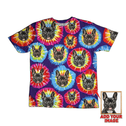 All Over Print Seamless Repeating Tie Dye Custom Pet T-shirt