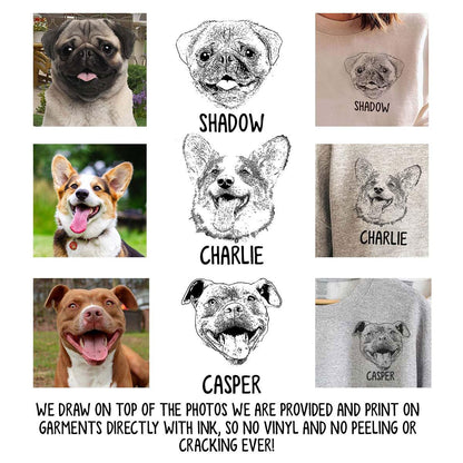 2D Sketching Artwork Custom Pet Crewneck Sweatshirt