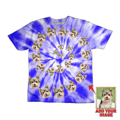 All Over Print Purple Tie Dye Custom Pet T-shirt