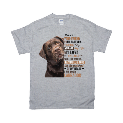 Im Your Friend Your Partner Custom Pet Unisex T-shirt - Noble Pawtrait