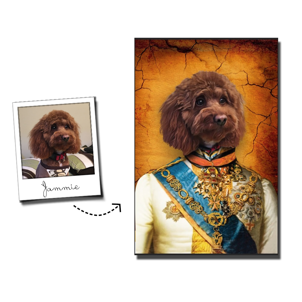 The Prince Custom Pet Portrait Digital Download - Noble Pawtrait