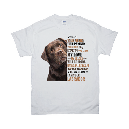 Im Your Friend Your Partner Custom Pet Unisex T-shirt - Noble Pawtrait