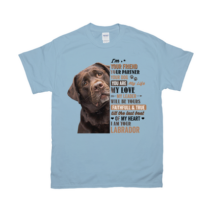 Im Your Friend Your Partner Custom Pet Unisex T-shirt - Noble Pawtrait