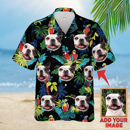 Custom Hawaiian Shirt With Pet Face | Personalized Gift For Pet Lovers | Tropical Pattern Aloha Shirt