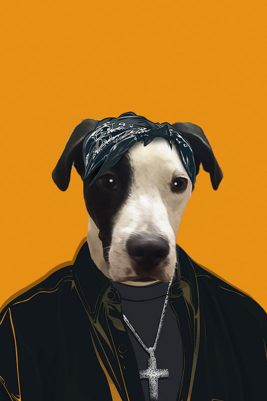 Da Rapper Custom Pet Portrait Digital Download - Noble Pawtrait