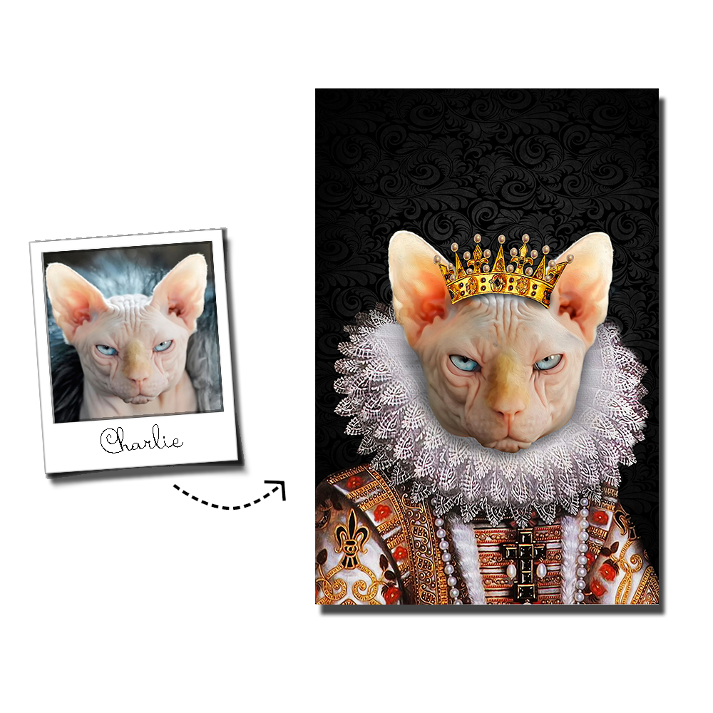 The Monarch Custom Pet Portrait Canvas - Noble Pawtrait