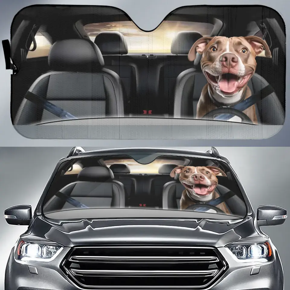 Custom Windshield Sunshade With Pet Photo