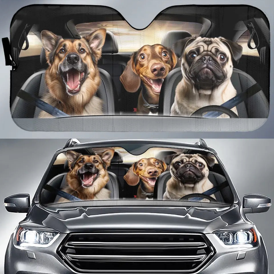 Custom Windshield Sunshade With Pet Photo