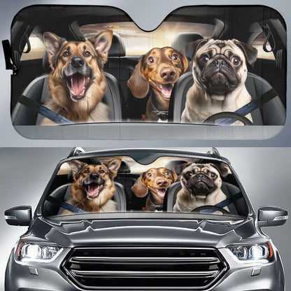 Custom Windshield Sunshade With Pet Photo