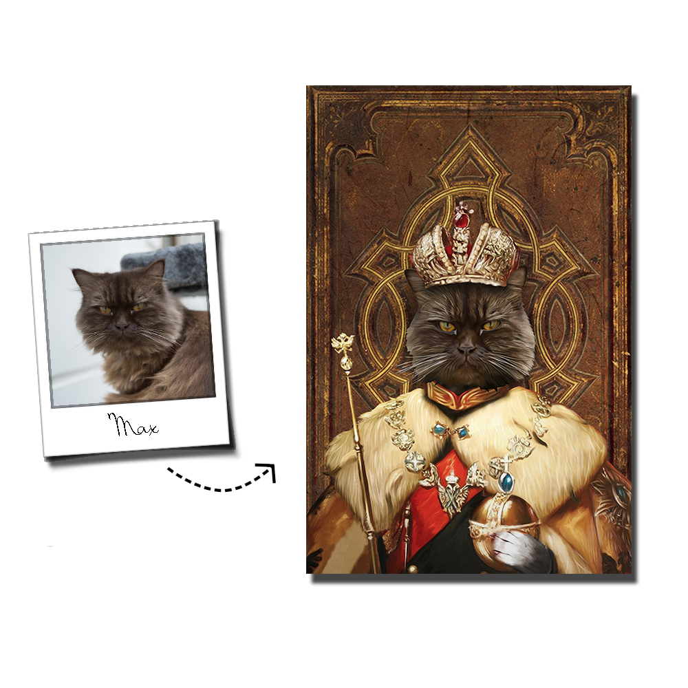 The King Custom Pet Portrait Digital Download - Noble Pawtrait