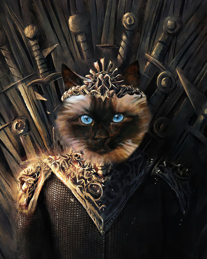 The Throne Custom Pet Portrait Canvas - Noble Pawtrait