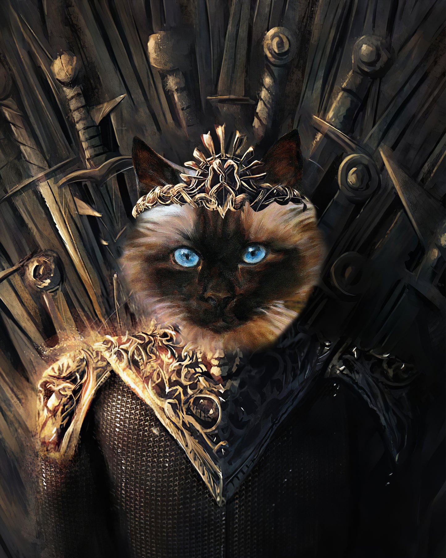 The Throne Custom Pet Portrait Digital Download - Noble Pawtrait