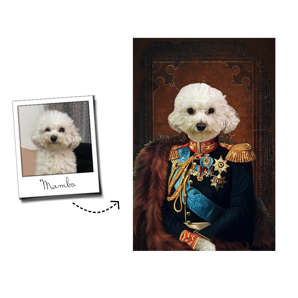 The General Custom Pet Portrait Poster - Noble Pawtrait