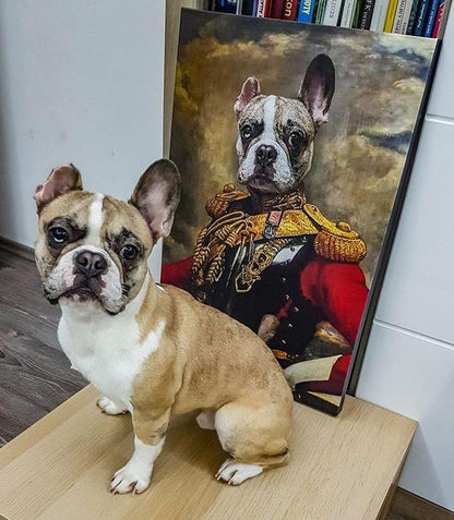 The Colonel Custom Pet Portrait Canvas - Noble Pawtrait