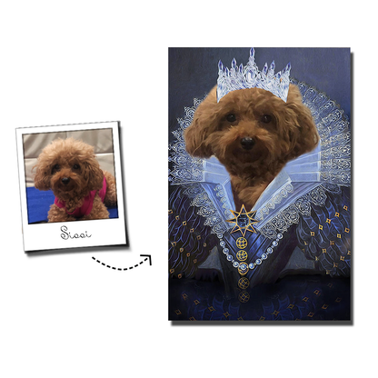 Her Majesty Custom Pet Portrait Digital Download - Noble Pawtrait