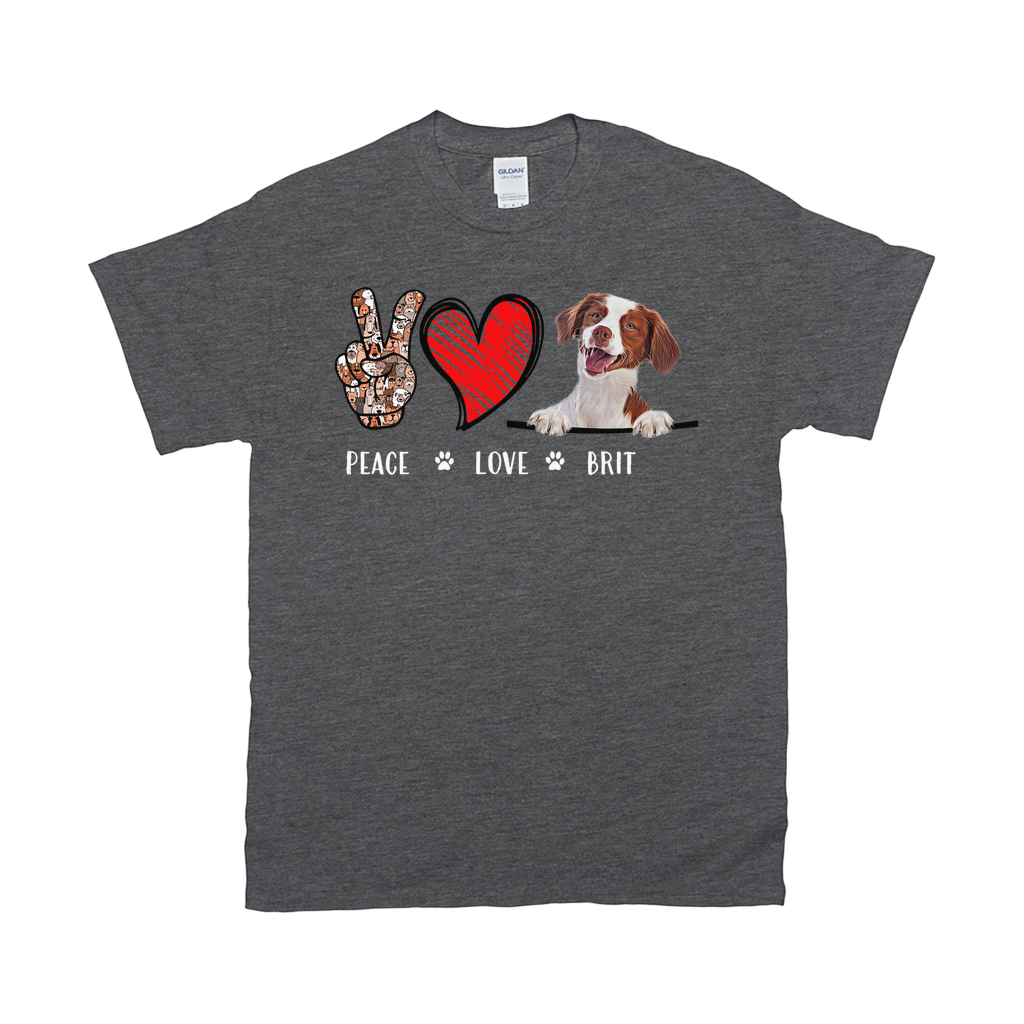 Peace Love Pet Custom Pet Unisex T-shirt - Noble Pawtrait