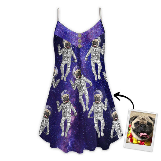 Custom Galaxy Pattern Cami Dress Personalized Gift For Dog Mom