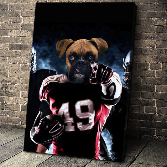 The American Footballer Custom Pet Portrait - Noble Pawtrait