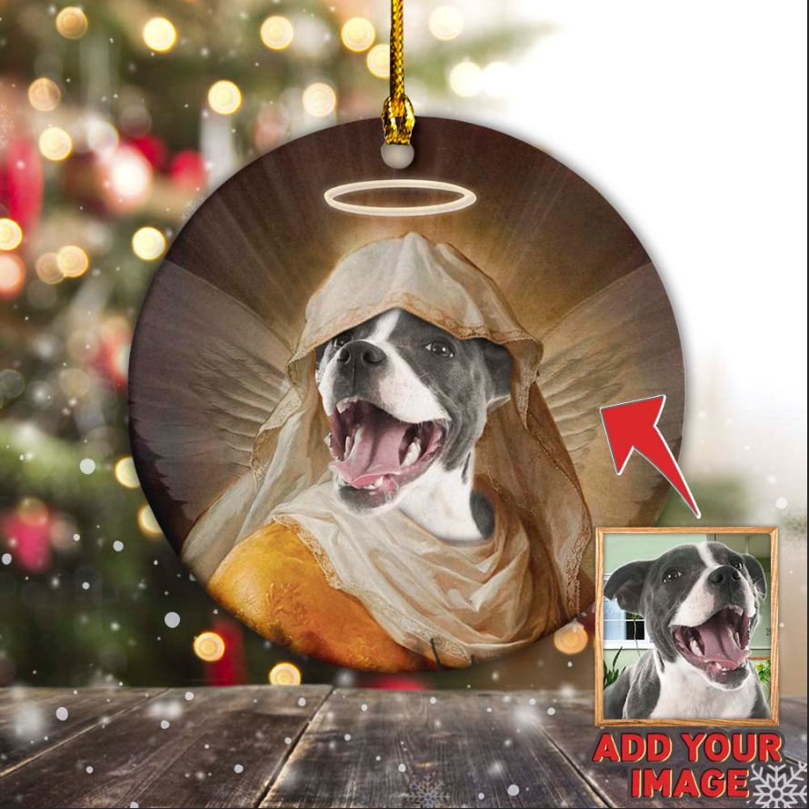 The Angel Custom Pet Ornament 2-Sided - Noble Pawtrait