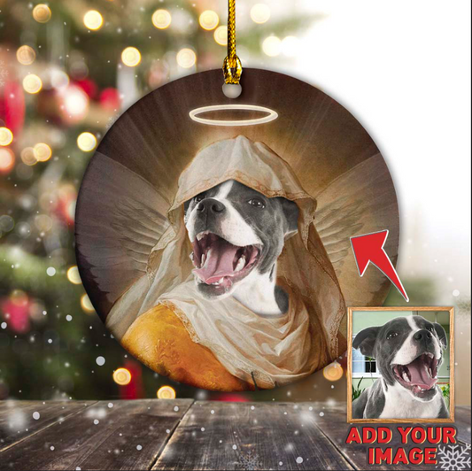 The Angel Custom Pet Ornament 2-Sided - Noble Pawtrait