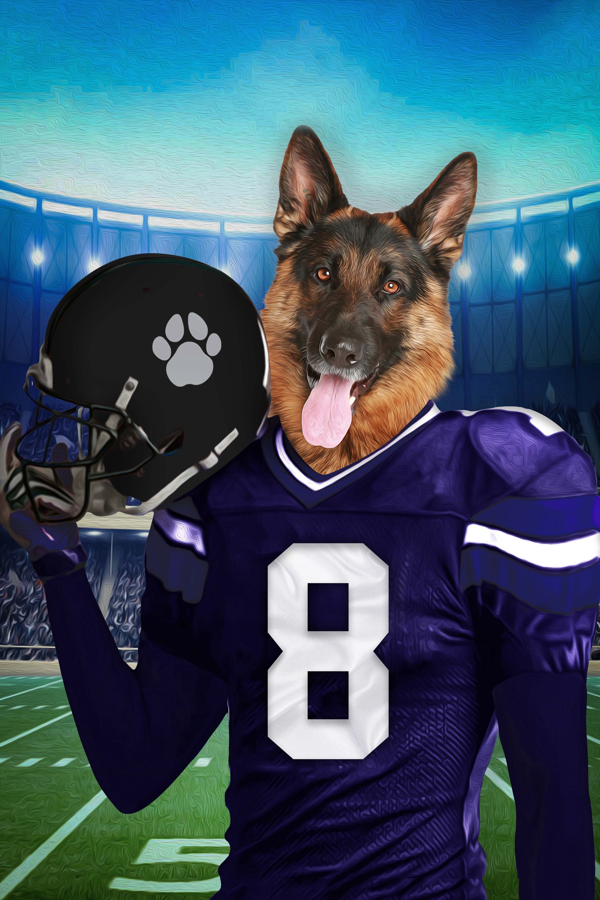 The Baltimore Fan Custom Pet Portrait - Noble Pawtrait