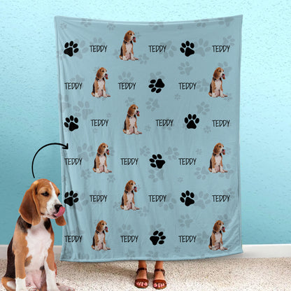 Custom Pet Fleece Blanket Line Pattern Gift For Pet's Parents