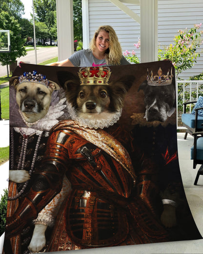 The Trio Custom Pet Blanket - Noble Pawtrait