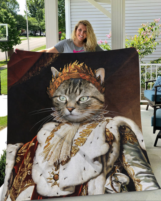 The Emperor Custom Pet Blanket - Noble Pawtrait