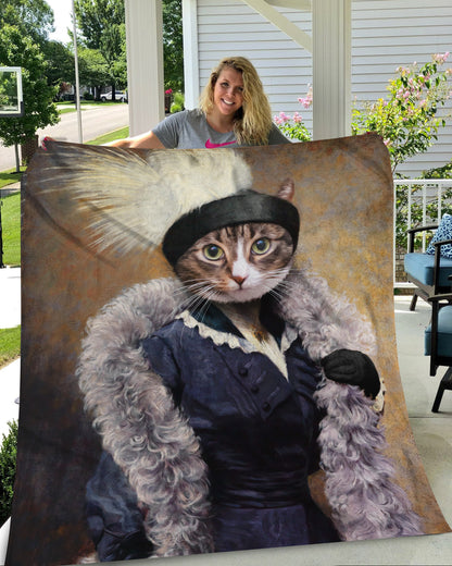 The Foxy Lady Custom Pet Blanket - Noble Pawtrait