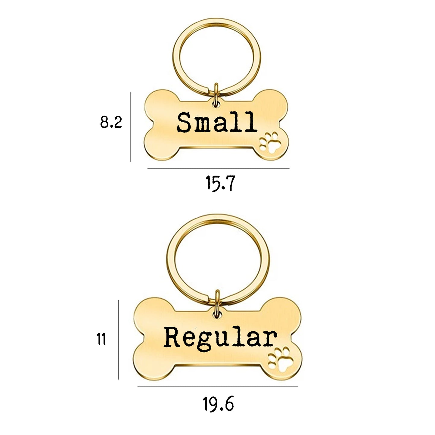 Personalized Bone Dog Tag Engraved Pet ID