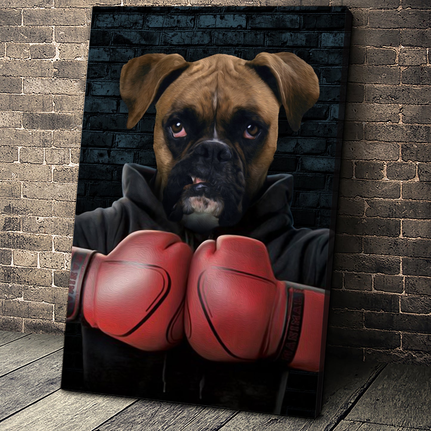 The Boxer Custom Canvas Pet Portrait - Noble Pawtrait