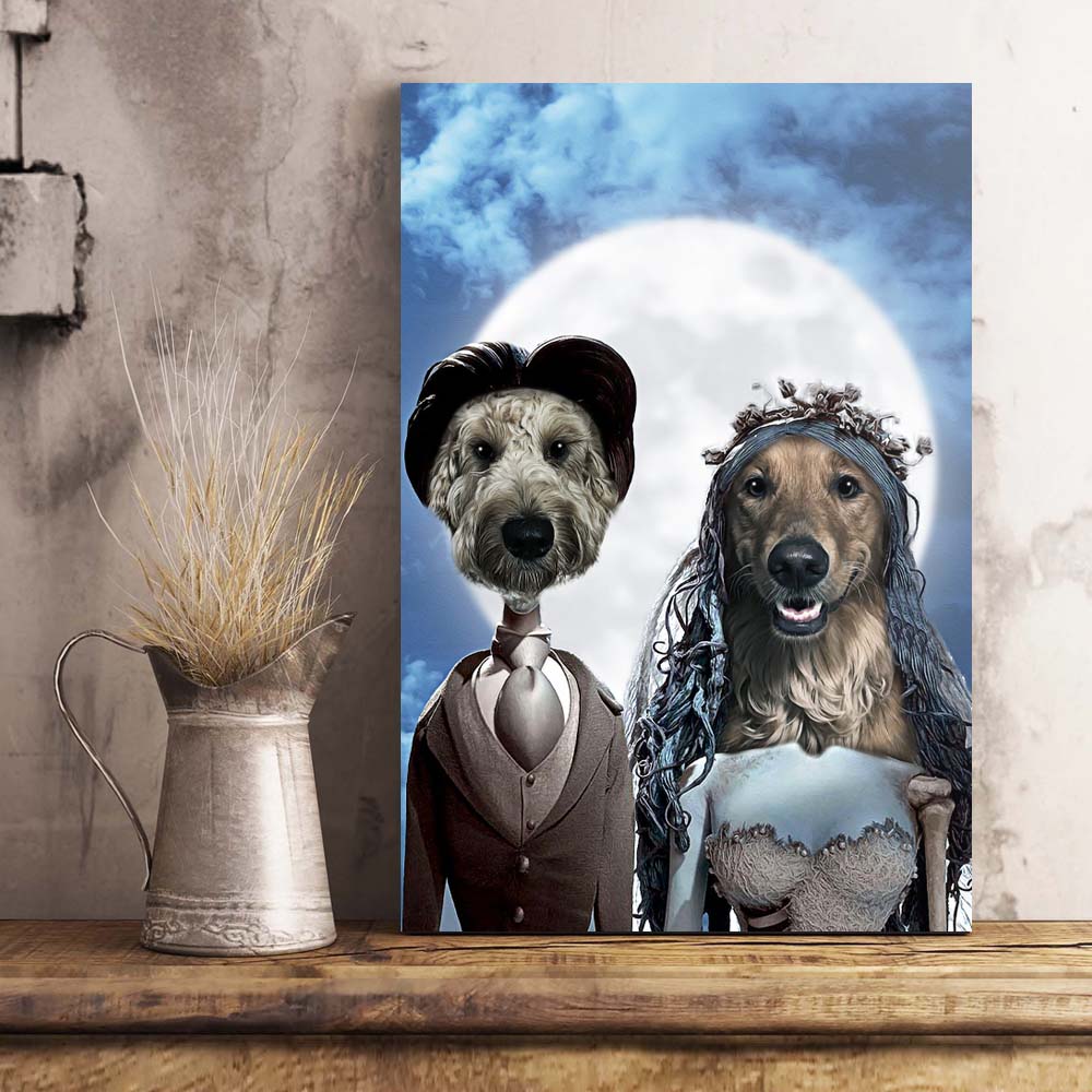 The Bride & Groom Custom Pet Portrait Canvas - Noble Pawtrait