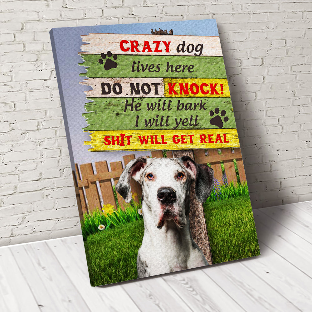 Crazy Dog Custom Pet Portrait Canvas - Noble Pawtrait