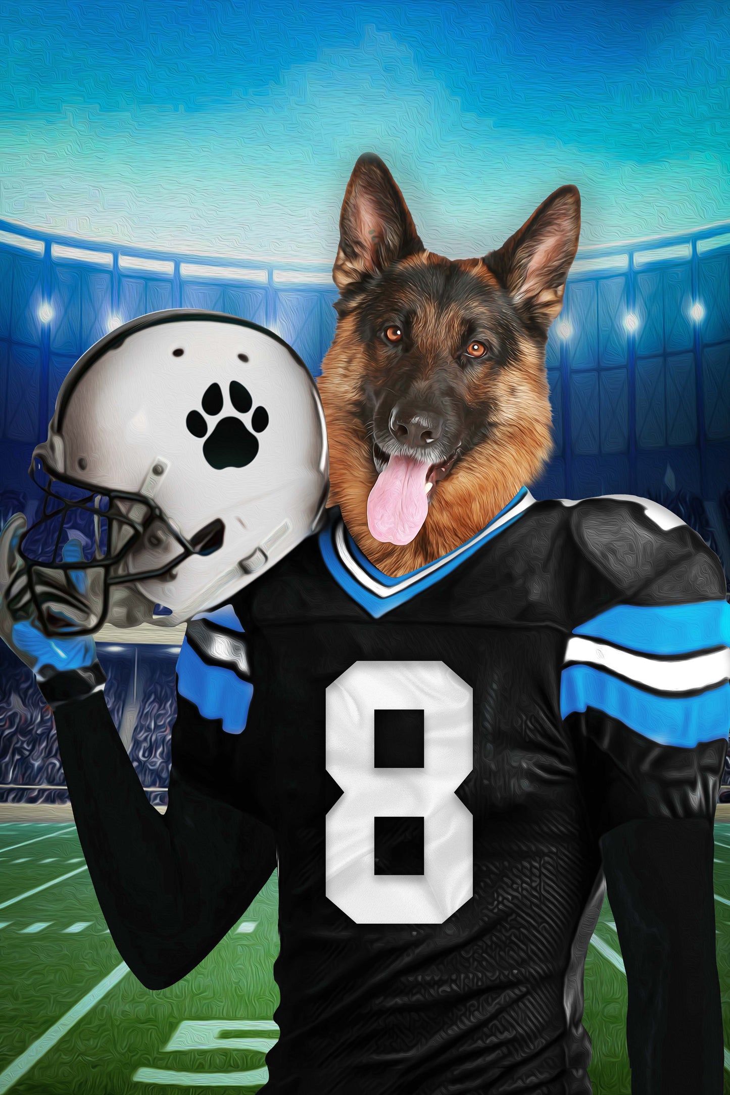 The Carolina Fan Custom Digital Download Pet Portrait - Noble Pawtrait