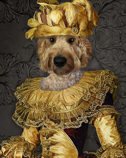 The Charming Queen Custom Pet Portrait Poster - Noble Pawtrait