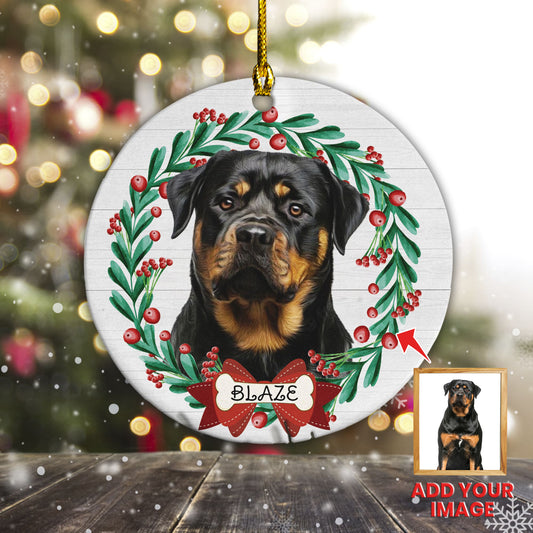 Custom Pet Ornament Christmas Wreath