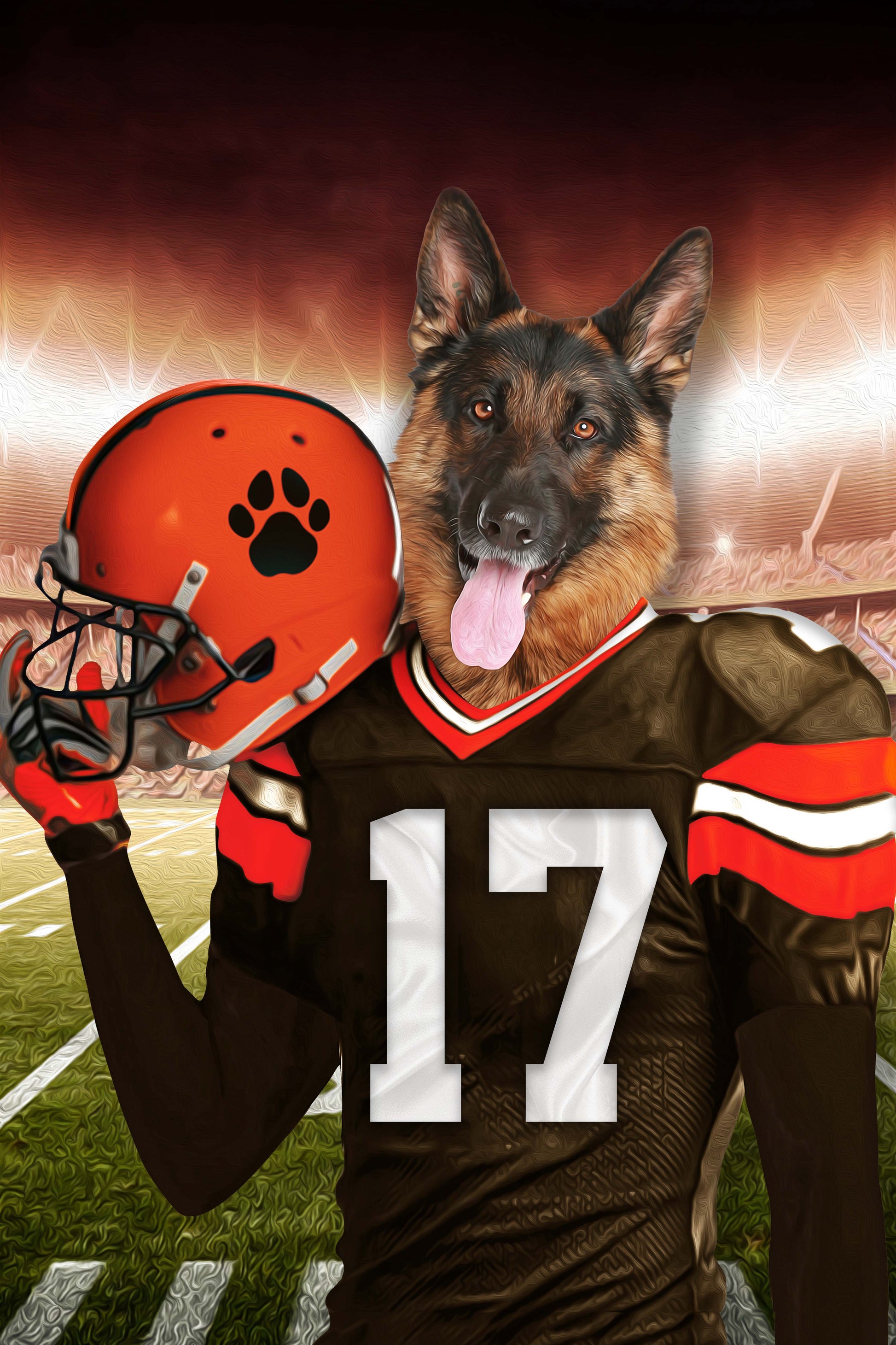 The Cleveland Fan Custom Digital Download Pet Portrait - Noble Pawtrait