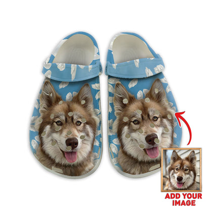 Custom Clogs With Pet Face | Personalized Gift For Pet Lovers | Angel Wing Photo