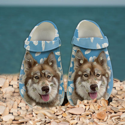 Custom Clogs With Pet Face | Personalized Gift For Pet Lovers | Angel Wing Photo