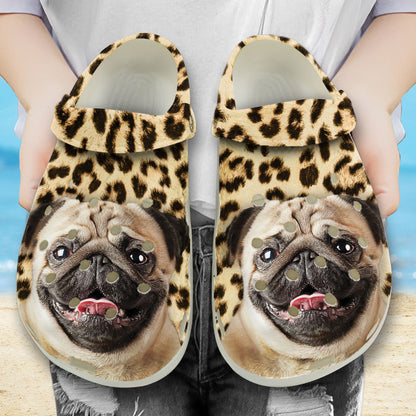 Custom Clogs With Pet Face | Personalized Gift For Pet Lovers | Leopard Photo
