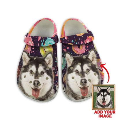 Custom Clogs With Pet Face | Personalized Gift For Pet Lovers | Donut Photo