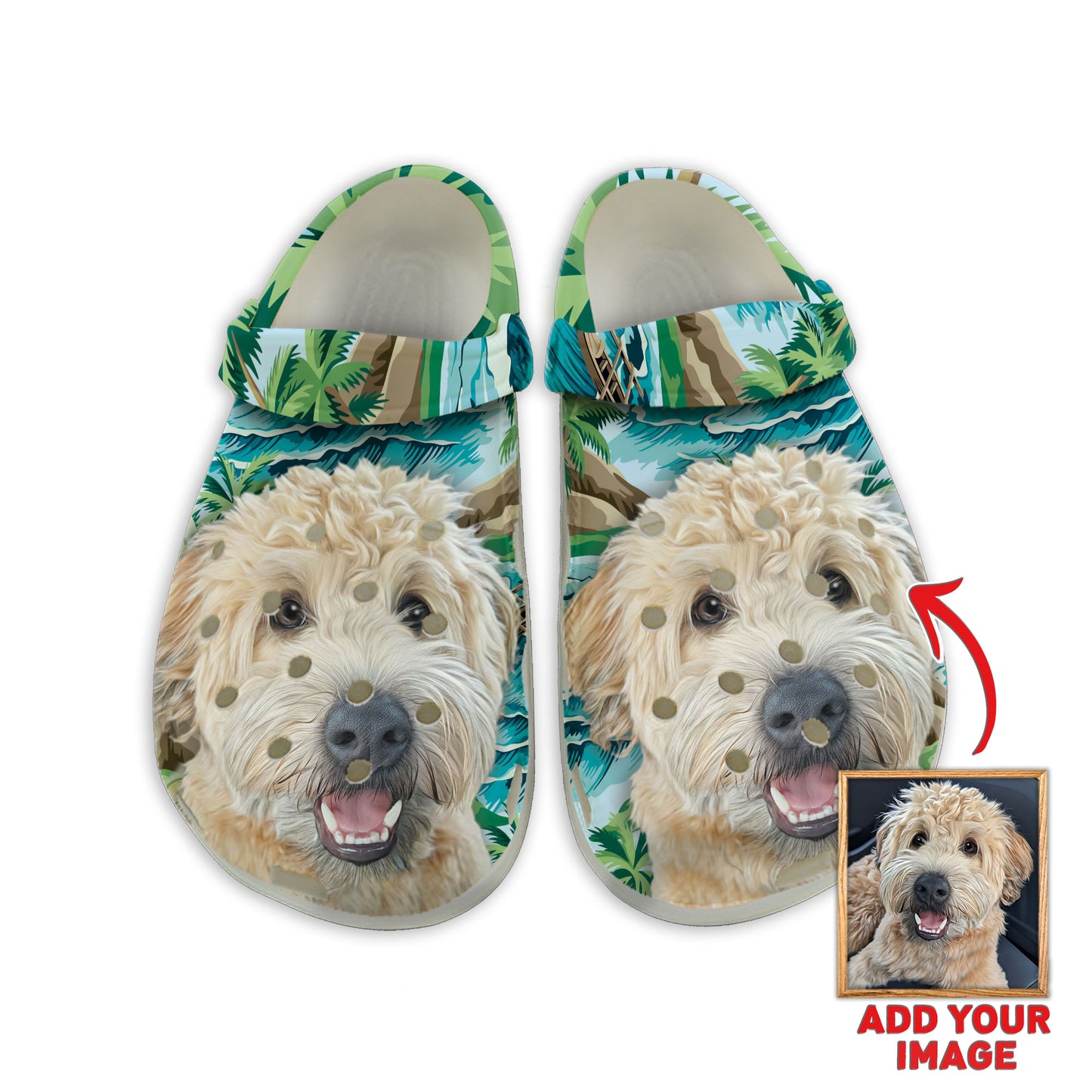 Custom Clogs With Pet Face | Personalized Gift For Pet Lovers | Palm Island Photo